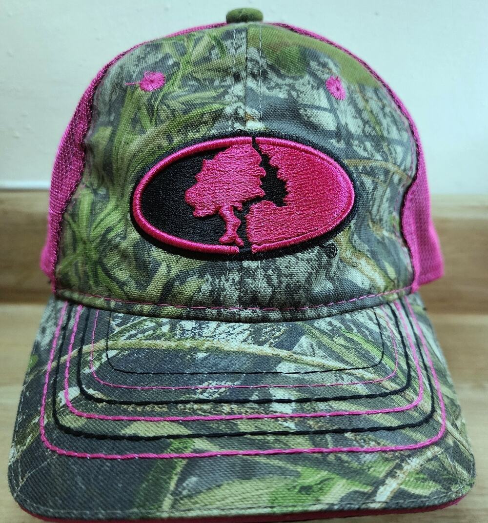 Mossy Oak Hat Ladies Fit Adjustable Mesh Camo Pink Trucker Cap Hunting